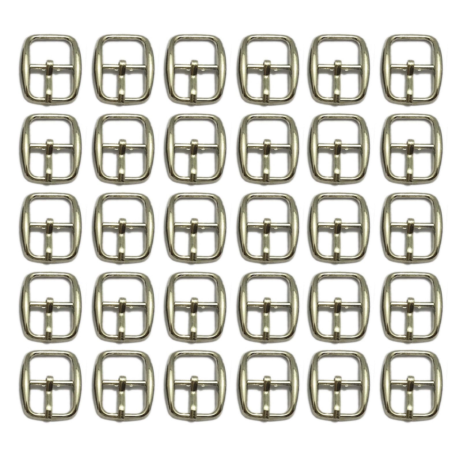 DzmueroHebillas Metalicas, Hebillas Cinturon, 30 Pieces 12mm Metal Roller Buckles, Square Metal Buckles for Bags, Leather Belts, DIY Hand Accessories (Silver)