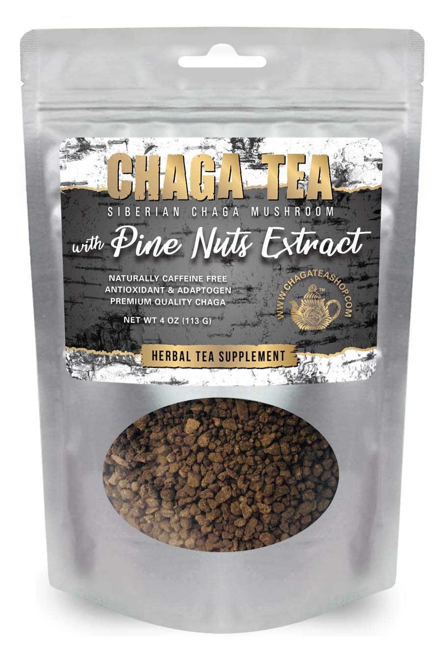 Siberian Chaga Mushroom Loose Tea with Pine Nuts Extract 4 Oz. (113g.)