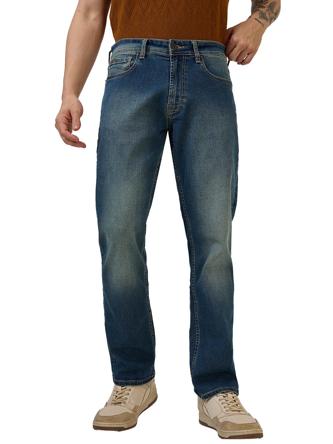 Men's Chico Relaxed Fit Mid Rise Casual Jeans-image-47