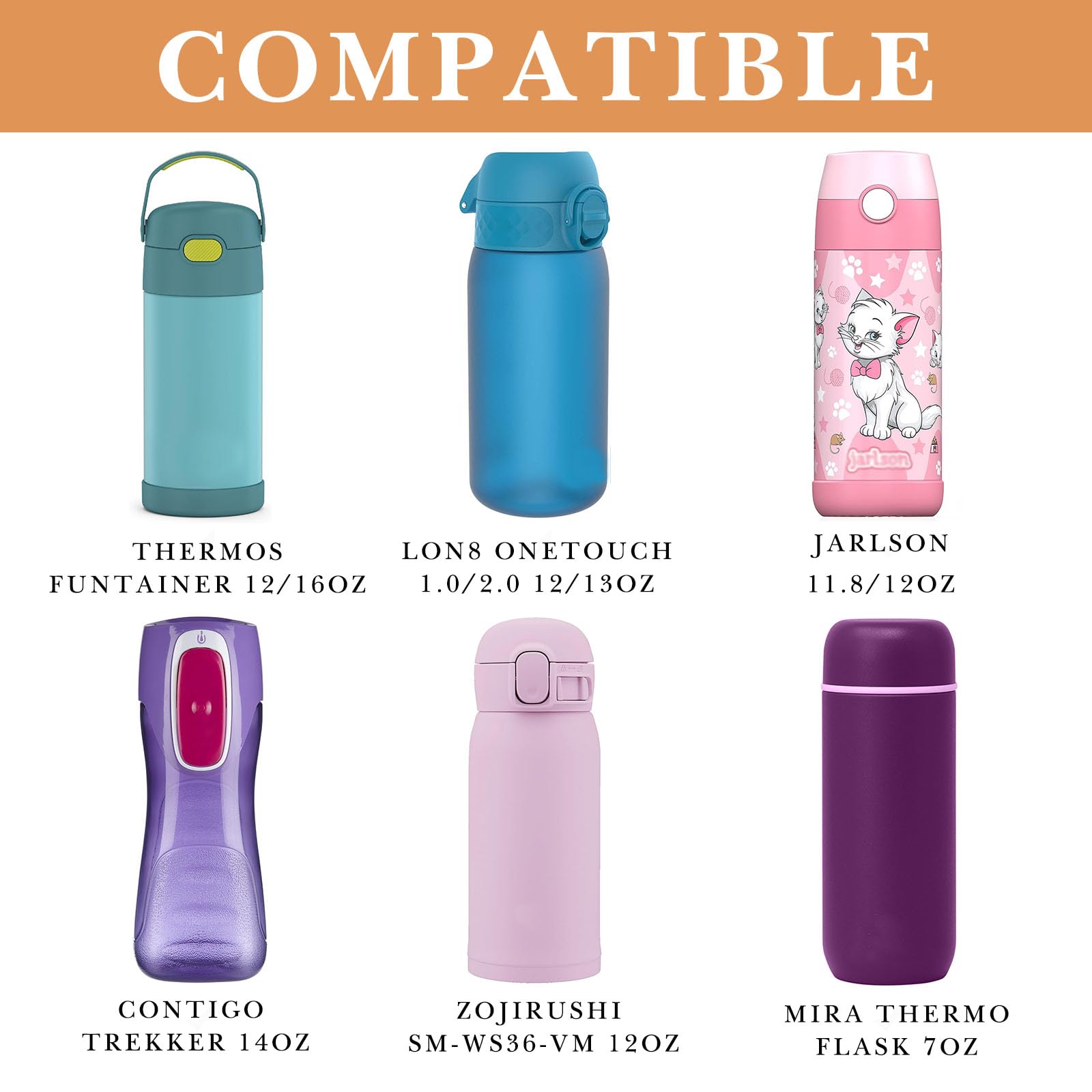 Linkidea Plush Water Bottle Carrier Compatible with Thermos FUNTAINER Steel/Tritan 12oz/16oz - Image 4