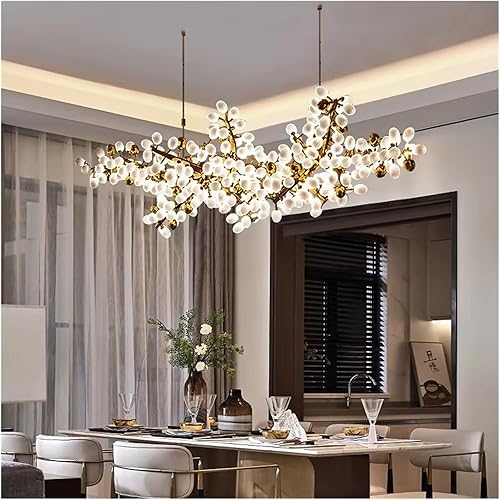 Nordic Luxury Grapes Bunch Chandelier Hanging Lamp for Dining Room Living Room Loft Villa Hotel Hall Decor Pendant Lights