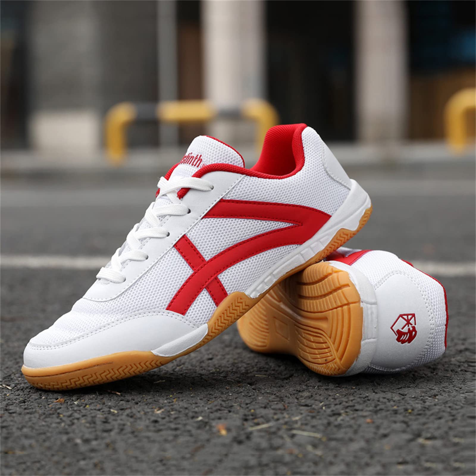 Scarpe da Ping Pong da Uomo Sneaker da Interno Scarpe in Rete Leggera con Fondo Morbido