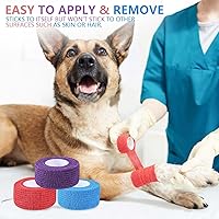 Vista 6 de Paquete de 15 rollos de vendaje autoadhesivo colorido de 1 pulgada x 5 yardas, rollos de vendaje cohesivo transpirable y cohesivo, cinta elástica