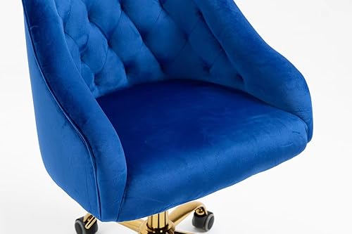 Miniatura 23 de ZOBIDO Cómoda silla de trabajo para la oficina en casa con ruedas, bonita y moderna tapizada de terciopelo con respaldo de concha, silla de