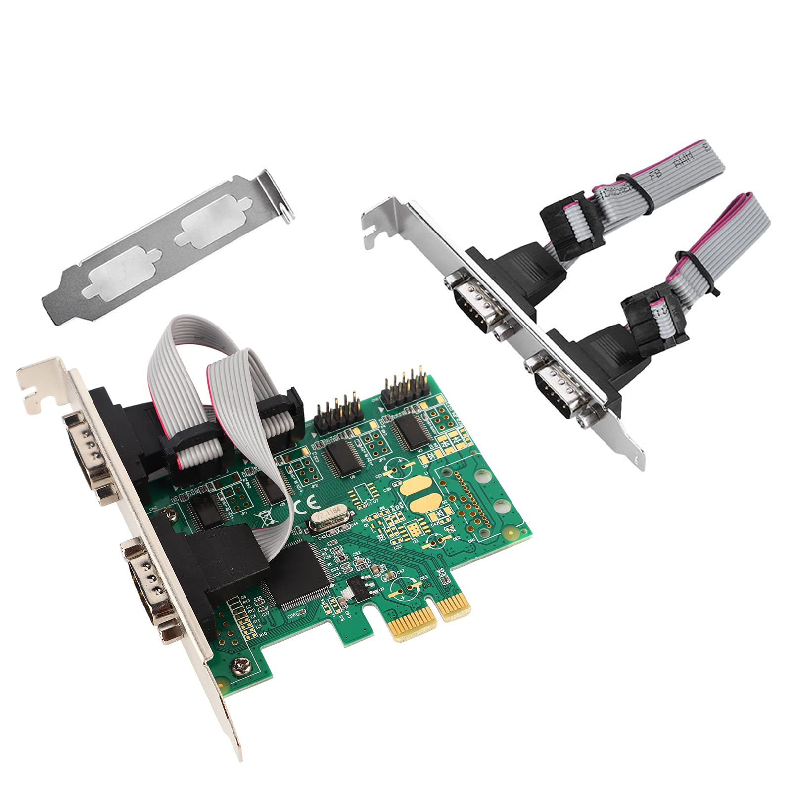 Scheda adattatore per porta seriale PCI-E a RS232 a 4 porte, scheda di espansione con controller PCI Express dotata di 4 porte COM indipendenti a 9 pin per sistemi POS, ATM e