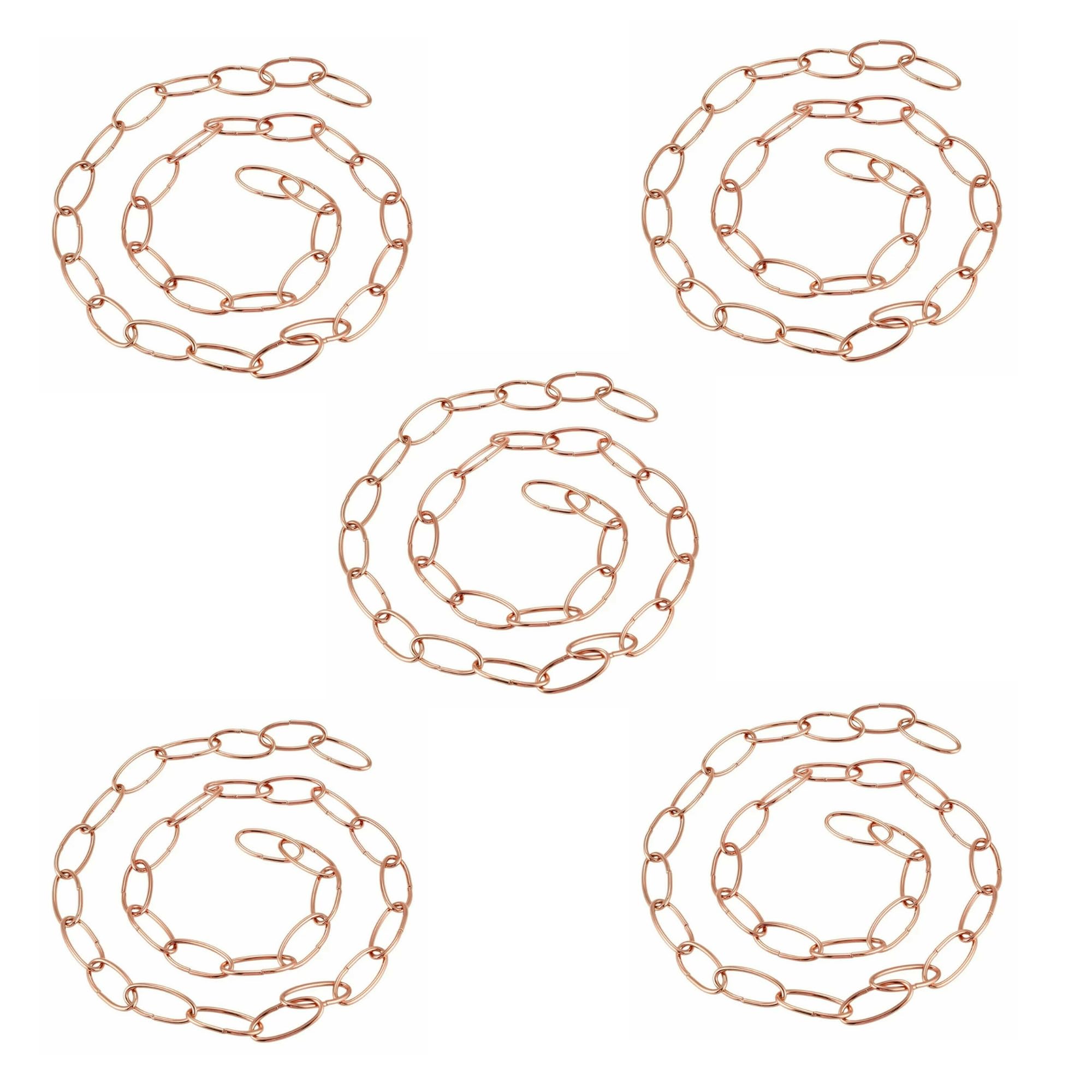 LEDSONE Vintage Style Metal Chain – 100cm Iron Thread with Not Carabiners for 32mm x 17mm Pendant Hanging Chains, Safety Barriers, and Outdoor, Indoor & Garden Décor (5, Rose Gold)