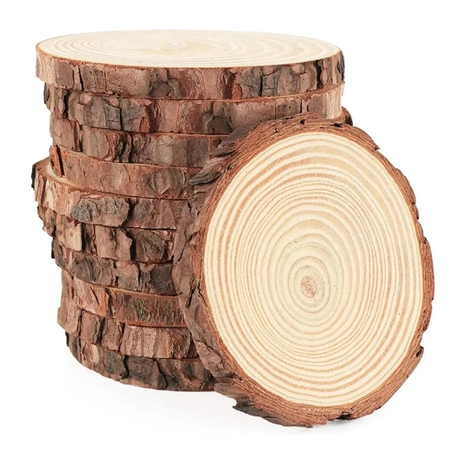 Tranches de bois brut pour centre de table de mariage champêtre et loisirs créatifs