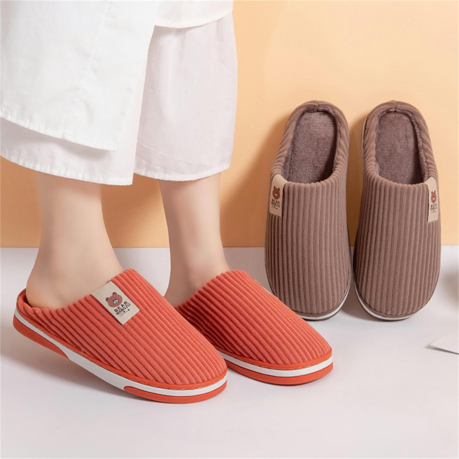 Ciabatte Donna Invernali Pantofole Invernali Uomo E Donna - Morbide, Calde, Antiscivolo, Peluche, Ideali per Casa E Interni-coffee-40-41