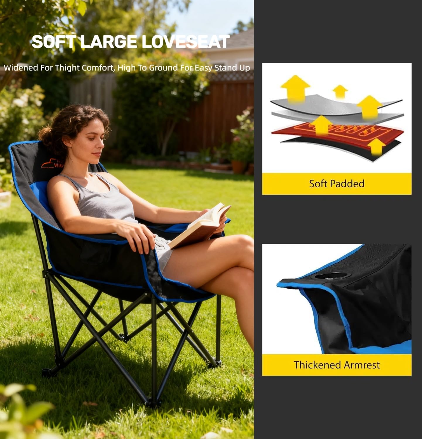 Amazon.com: FAIR WIND Oversized Padded Camping Chair Heavy Duty