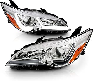 AmeriLite Chrome Projector Headlights with Glow Bar for Toyota Camry (Pair) High/Low Beam Bulb Included - coolthings.us