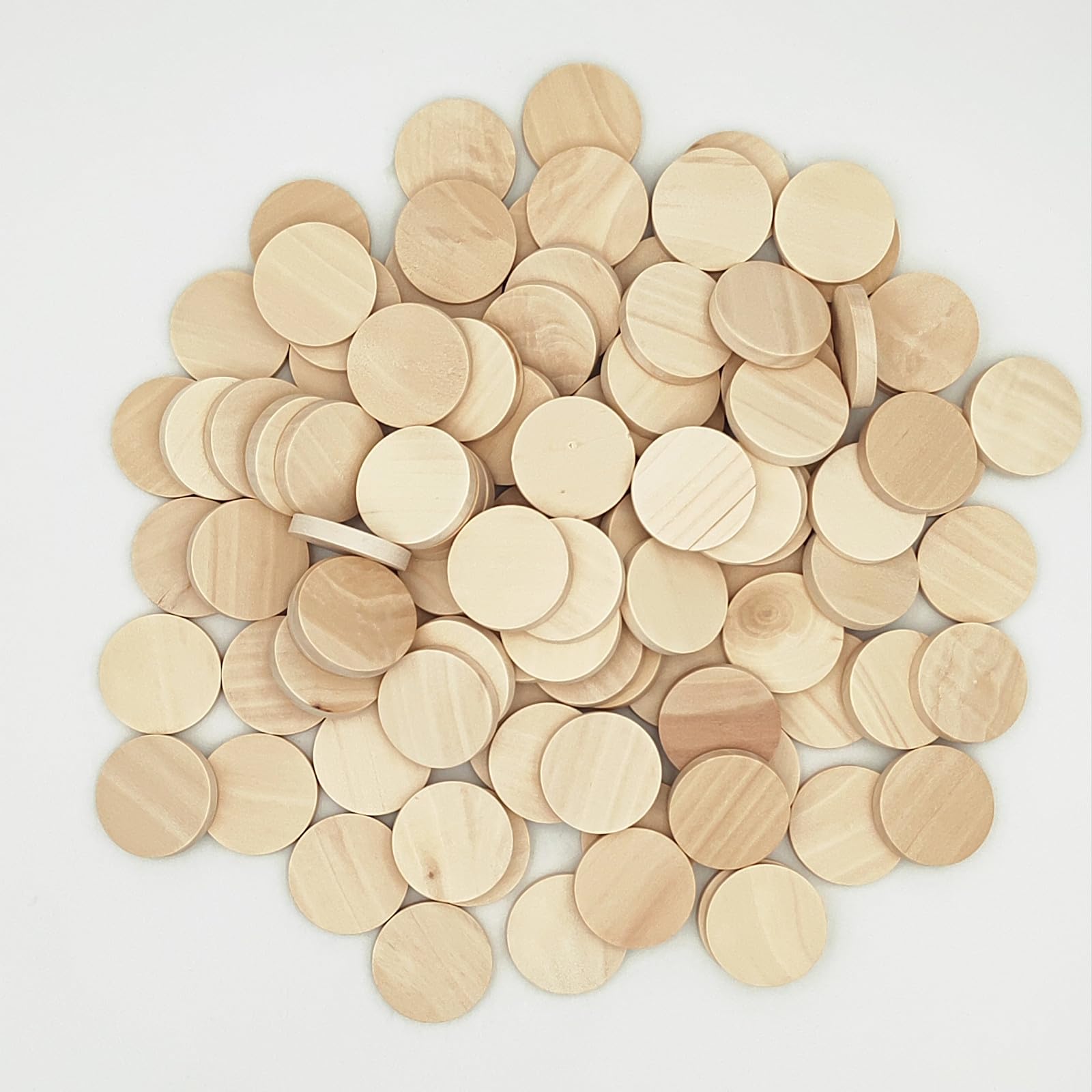 100PCS Natural Wood Slices Blank Round Wooden Discs Unfinished Wood Circles Blank Wooden Ornaments for DIY Crafts (3cm)