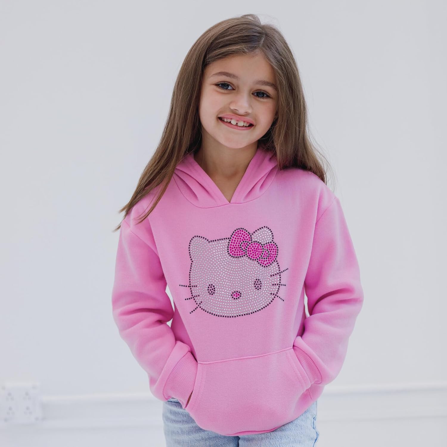 Hello Kitty Girls Fleece Pullover Hoodie Toddler to Big Kid - Image 2