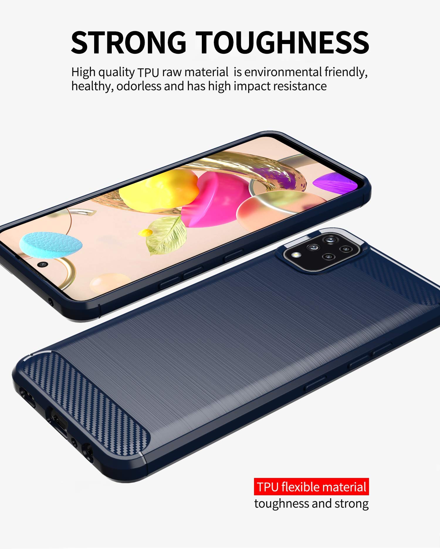 BAIDIYU Cover Per LG K42: Custodia Sottile Paraurti In TPU Antiurto E Antigraffio - Colore Nero - 4