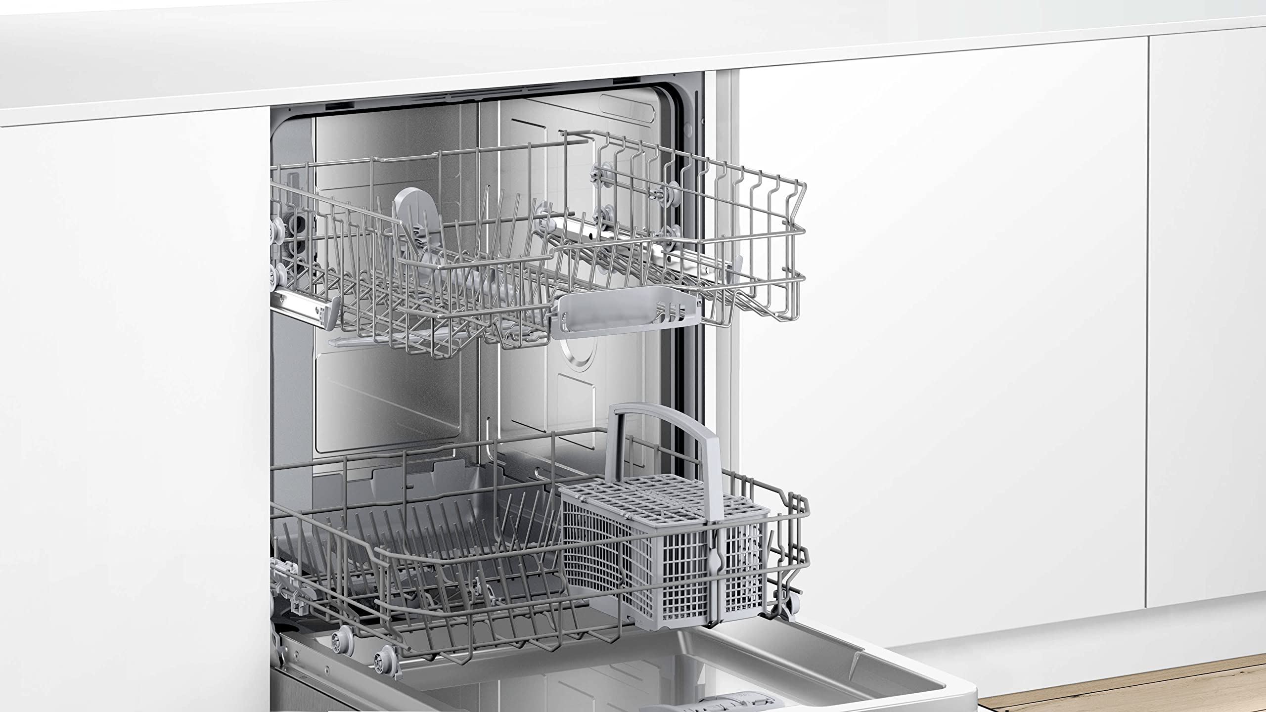 Bosch SMI4HTS35E Serie 4 Smarter Geschirrspüler integriert, 60 cm breit, Besteckkorb, Silence Programm besonders leise, Extra Trocknen auf Knopfdruck, AquaStop Schutz gegen Wasserschäden