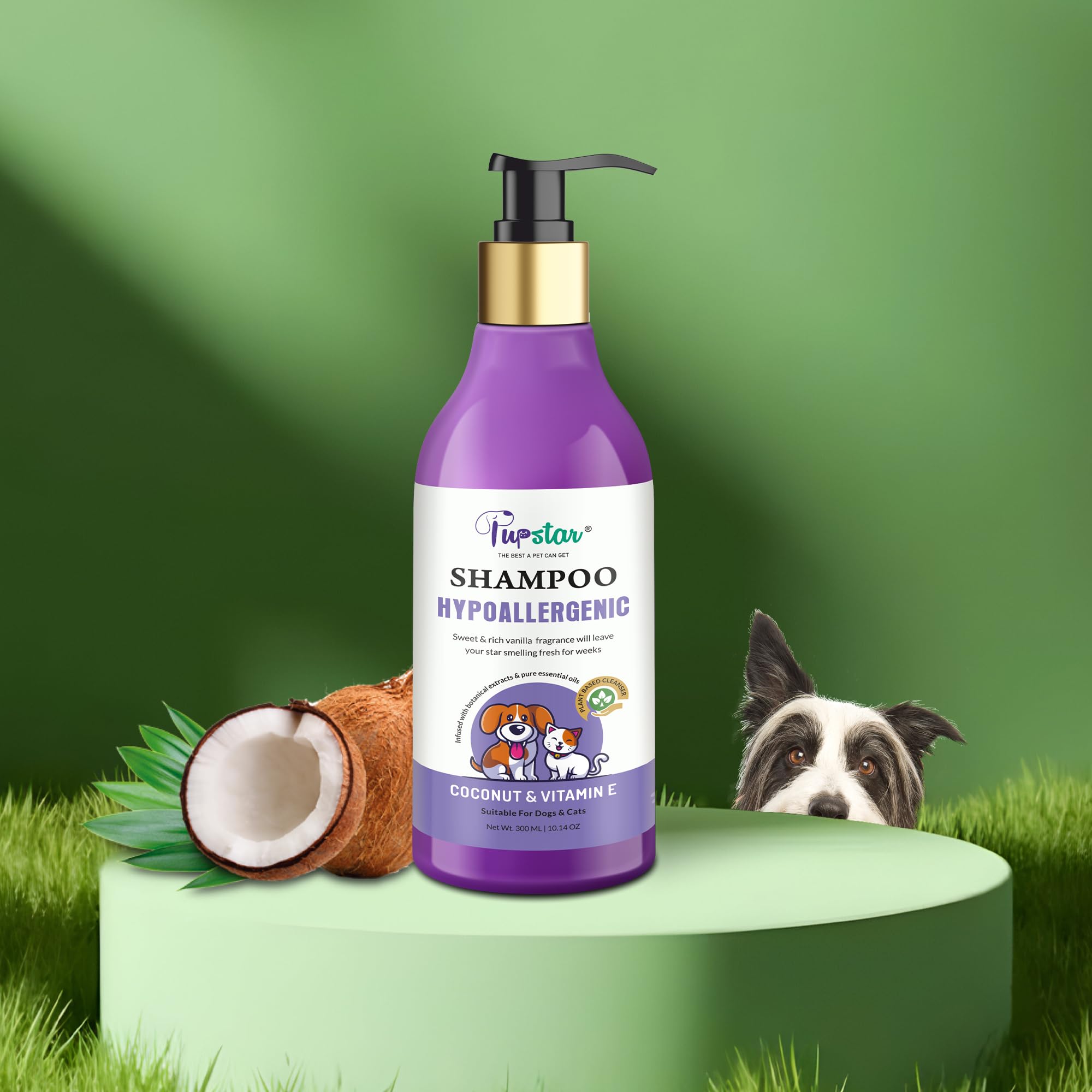 Pupstar Hypoallergenic Dog Shampoo Plus Conditioner | Sensitive & Allergy Prone Skin with Coconut & Vitamin E | Sulphate & Paraben Free | Natural & 100% Safe | Cruelty Free | for Dogs & Cats | 300ml (B0CY57WJBJ) Amazon Price History, Amazon Price Tracker