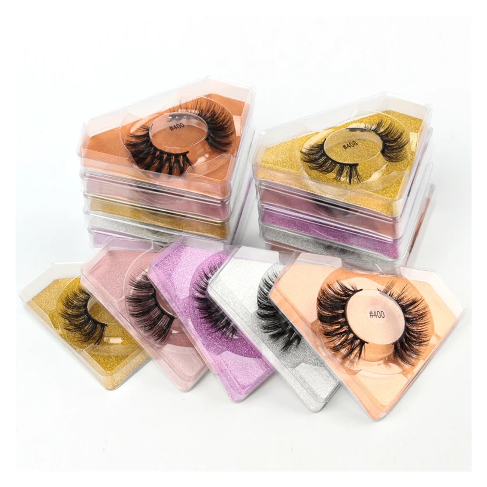 UAMOU Sztuczne rzęsy 4/50/100 sztuk rzęsy 3D makijaż z norek naturalne sztuczne rzęsy puszyste delikatne długie sztuczne Cils maquillaje femme Cheerfully (Color : Copper, Size : MIX 10 PAIRS)