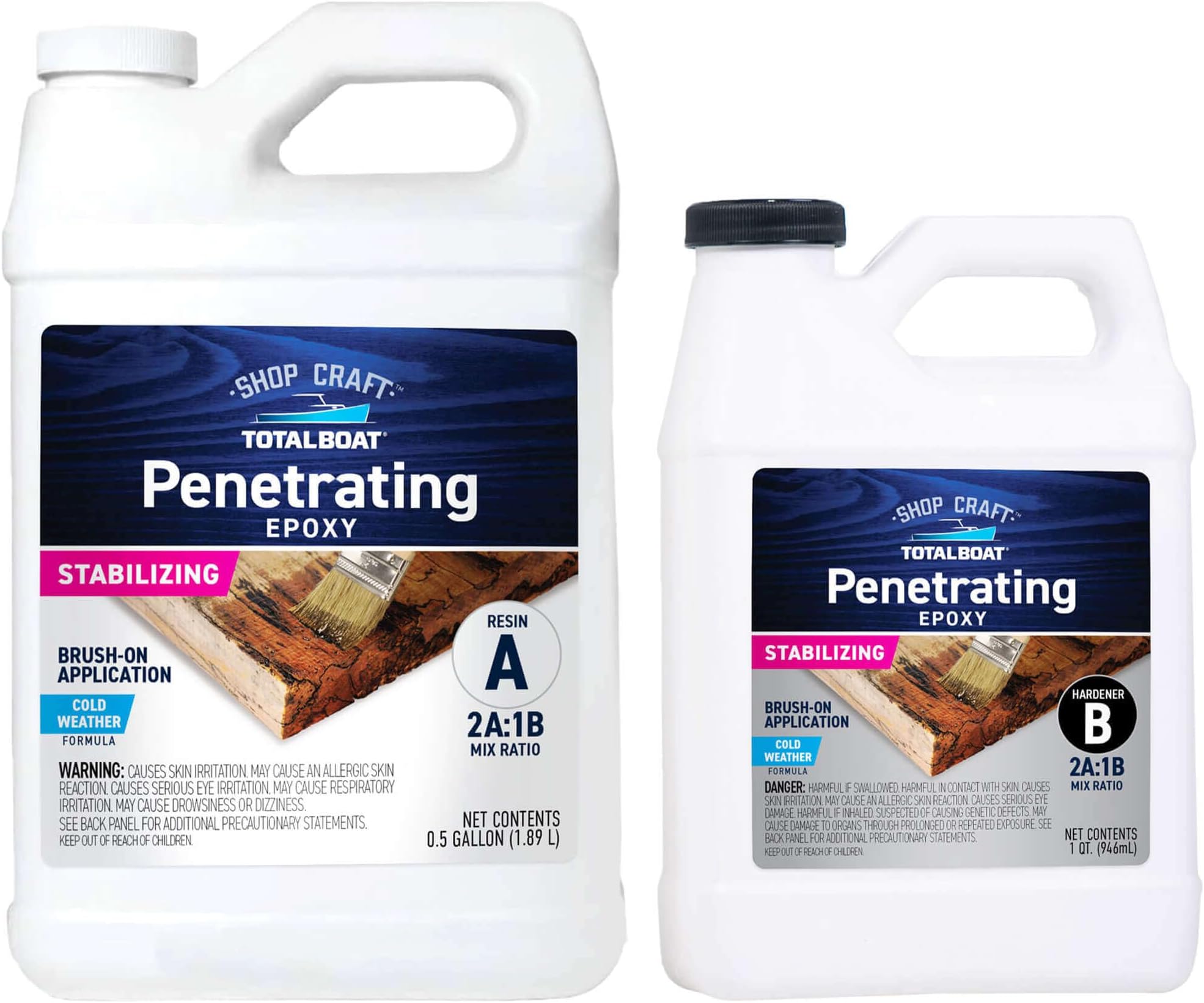 Clear Penetrating Epoxy Wood Sealer Stabilizer for Rot Repair and Restoration (0.75 Gallon, Cold Weather)