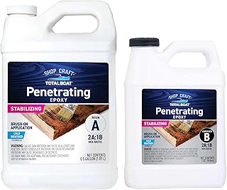 TotalBoat Clear Penetrating Epoxy Wood Sealer Stabilizer for Rot Repair and Restoration (0.75 Gallon, Cold Weather)