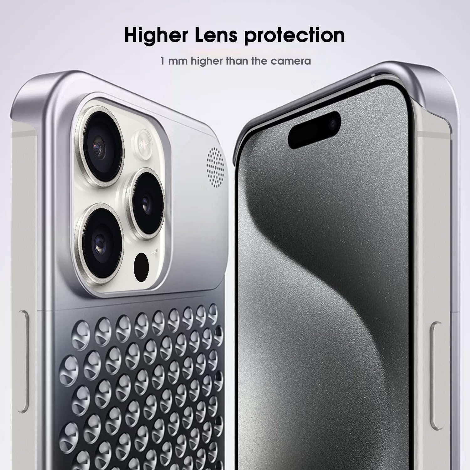 Arae for iPhone 15 Pro Case, Metal Case Anti-Fall Heat Dissipation, Anti-Scratch Slim Aluminum Case for iPhone 15 Pro 6.1inch, Gray