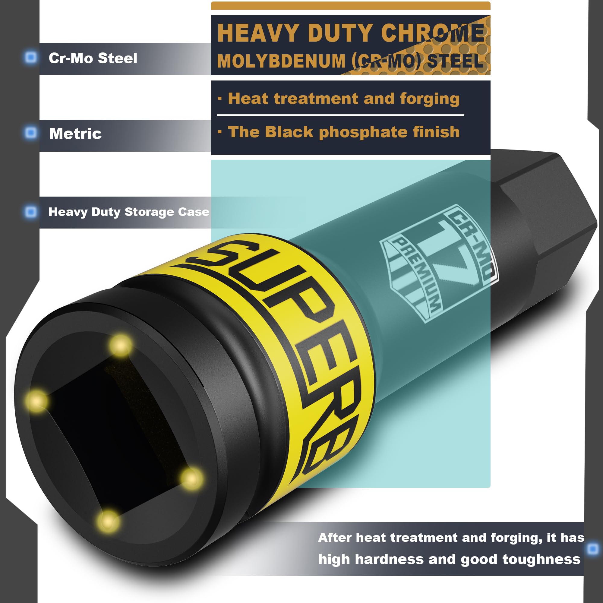 Aurlloct Douilles Longues à Chocs Hexagonal 3/4’’, H24 (24mm