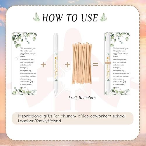 Miniatura 3 de Fulmoon Bolígrafo con versículo bíblico, regalos cristianos para mujeres, Día de la Madre, regalos religiosos, bolígrafo motivacional de eucalipto y