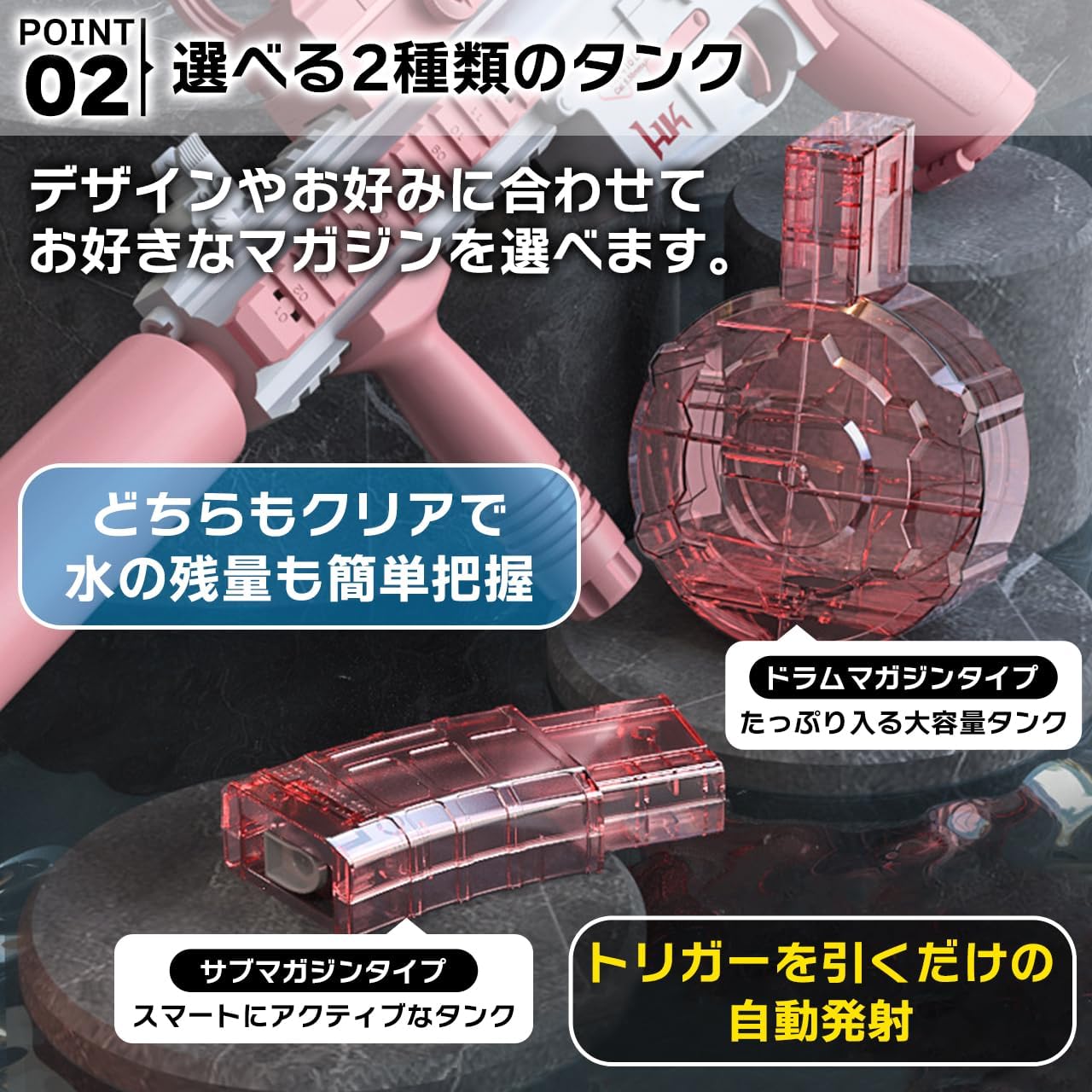 M416 水鉄砲 電動 超強力 約10m 連射機能 USB充電方式 (ダークブルー)