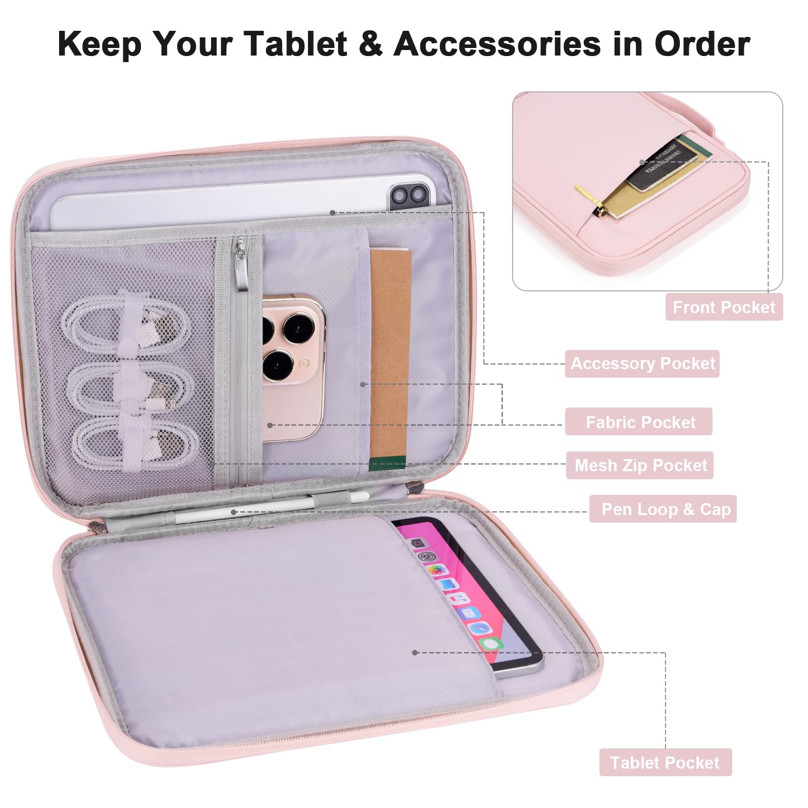 Amazon.com: 9-11 Inch Tablet Bag for Women, Padded Carrying Sleeve