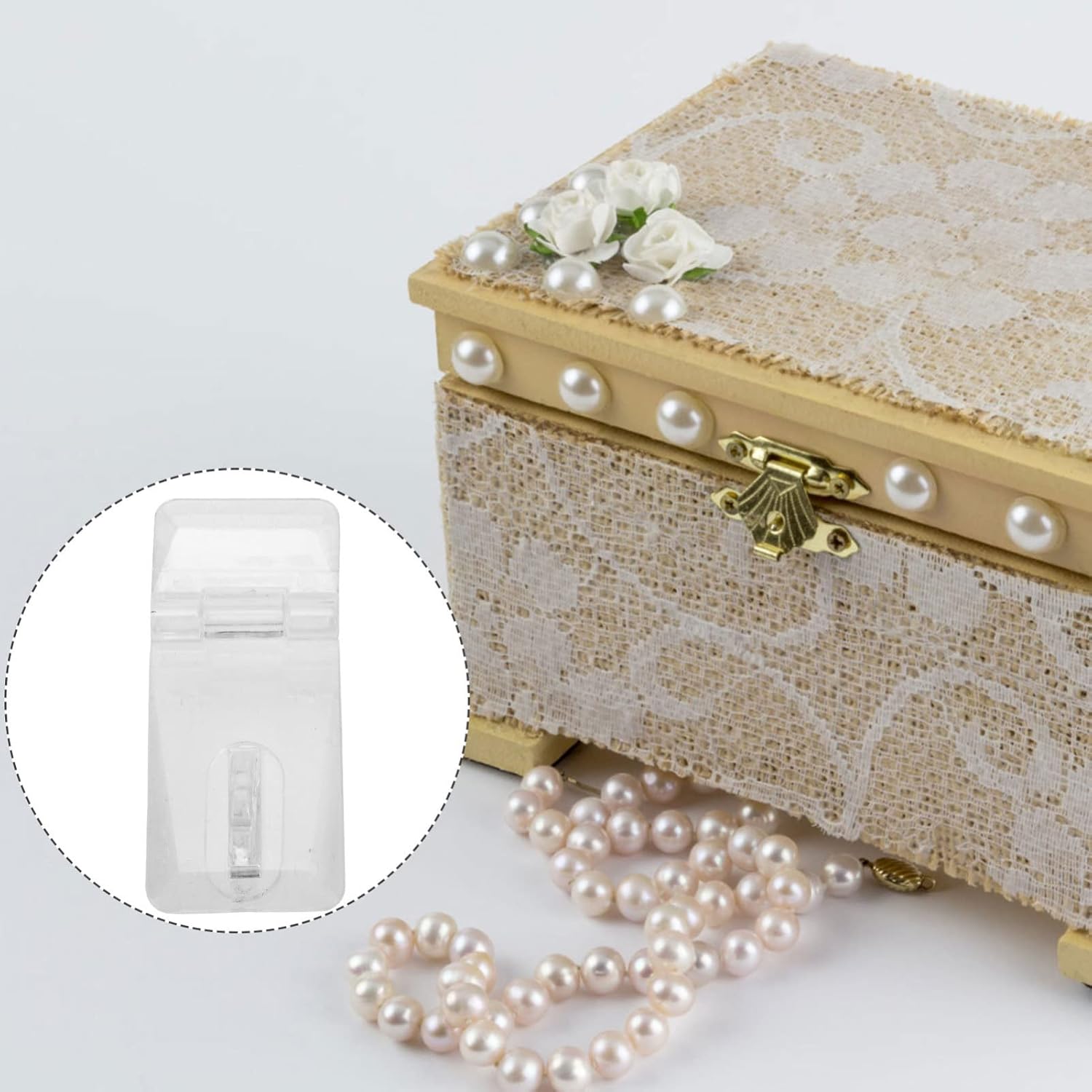 DOITOOL 180sets Acrylic Lock Hasp Hinges for DIY Projects Boxes Cabinets and Pet Cages Smooth Finish and Design for Versatile Use