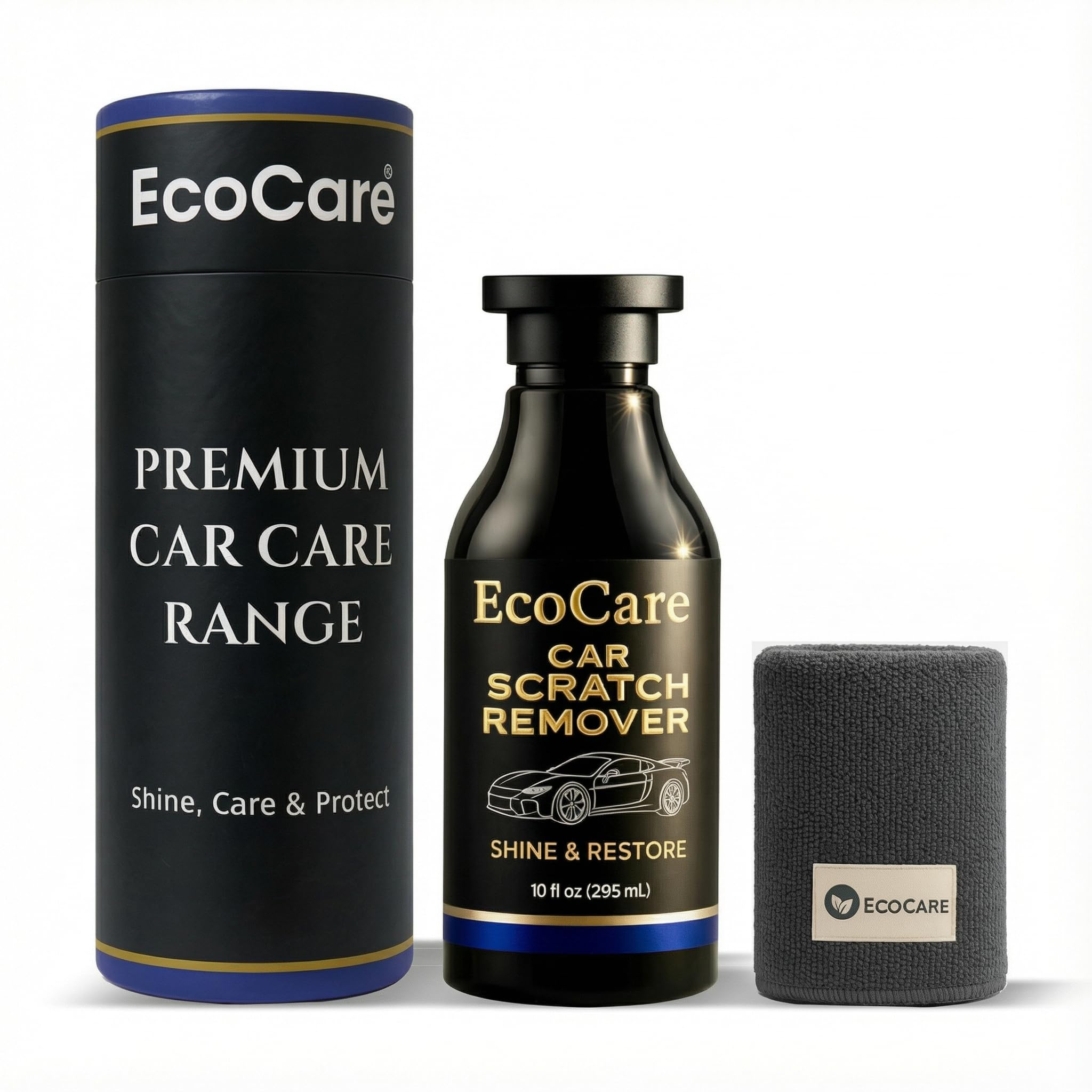 EcoCare Car Scratch & Swirl Remover 295ML | For Scratches and Scuff Marks | All-in-One Paint Restorer Kit With Microfiber Cloth | For Cars, Bikes, EV's & SUV's