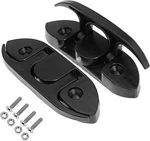 QPURO Black Nylon Boat Cleat 6 Inch - Rope Cleat, Kayak, Boat Dock