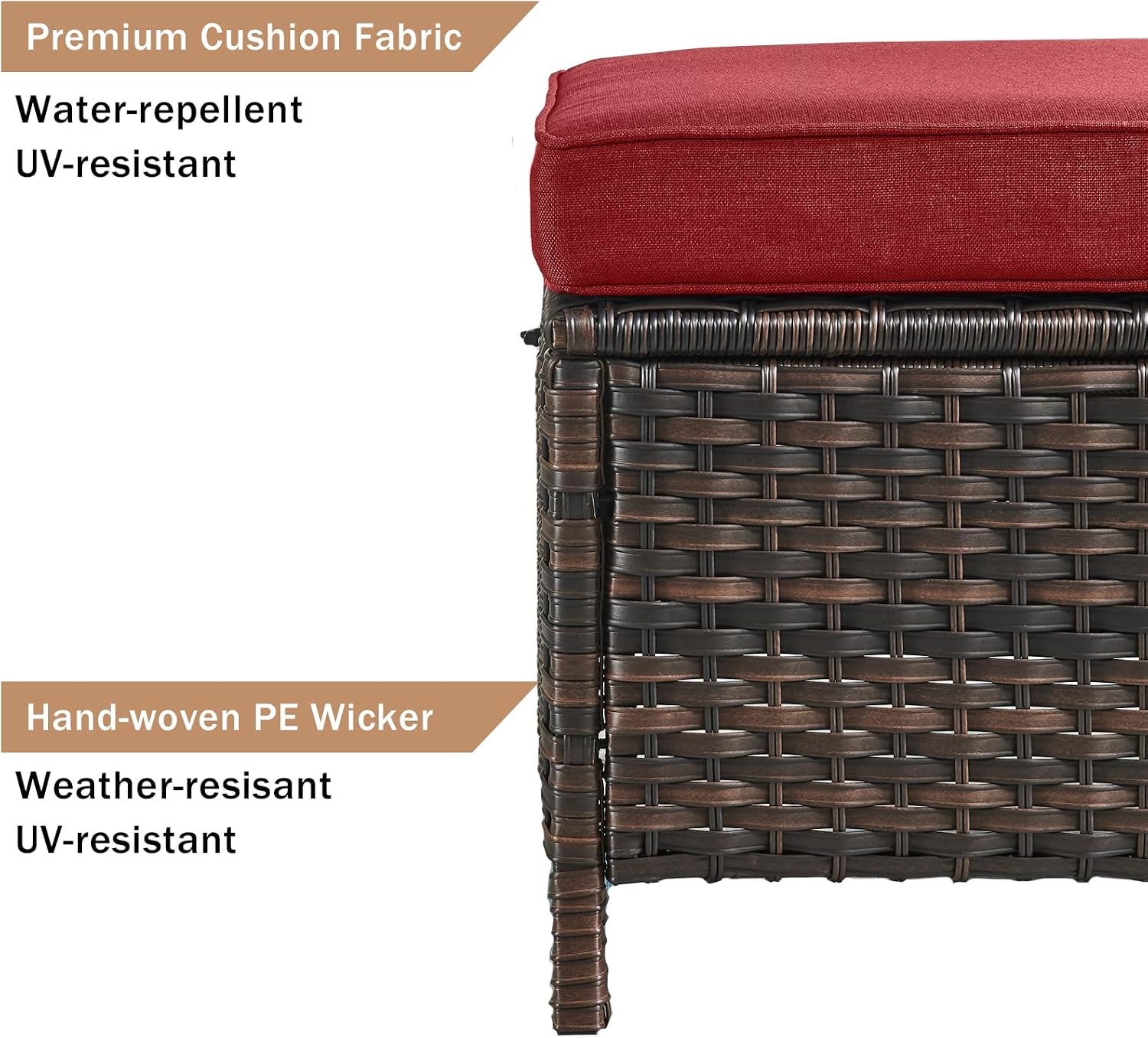 HUMMUH Patio Furniture 6 Pieces Outdoor Furniture Set PE Wicker Sofa with Swivel Rocking Chairs,Ottomans,Coffee Table