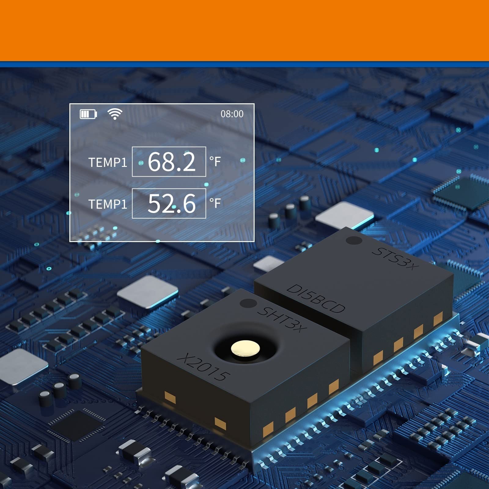 Genérico Registrador de Datos de Temperatura WiFi Registrador de Temperatura inalámbrico Remoto con 2 sondas de Sensor de Temperatura externas