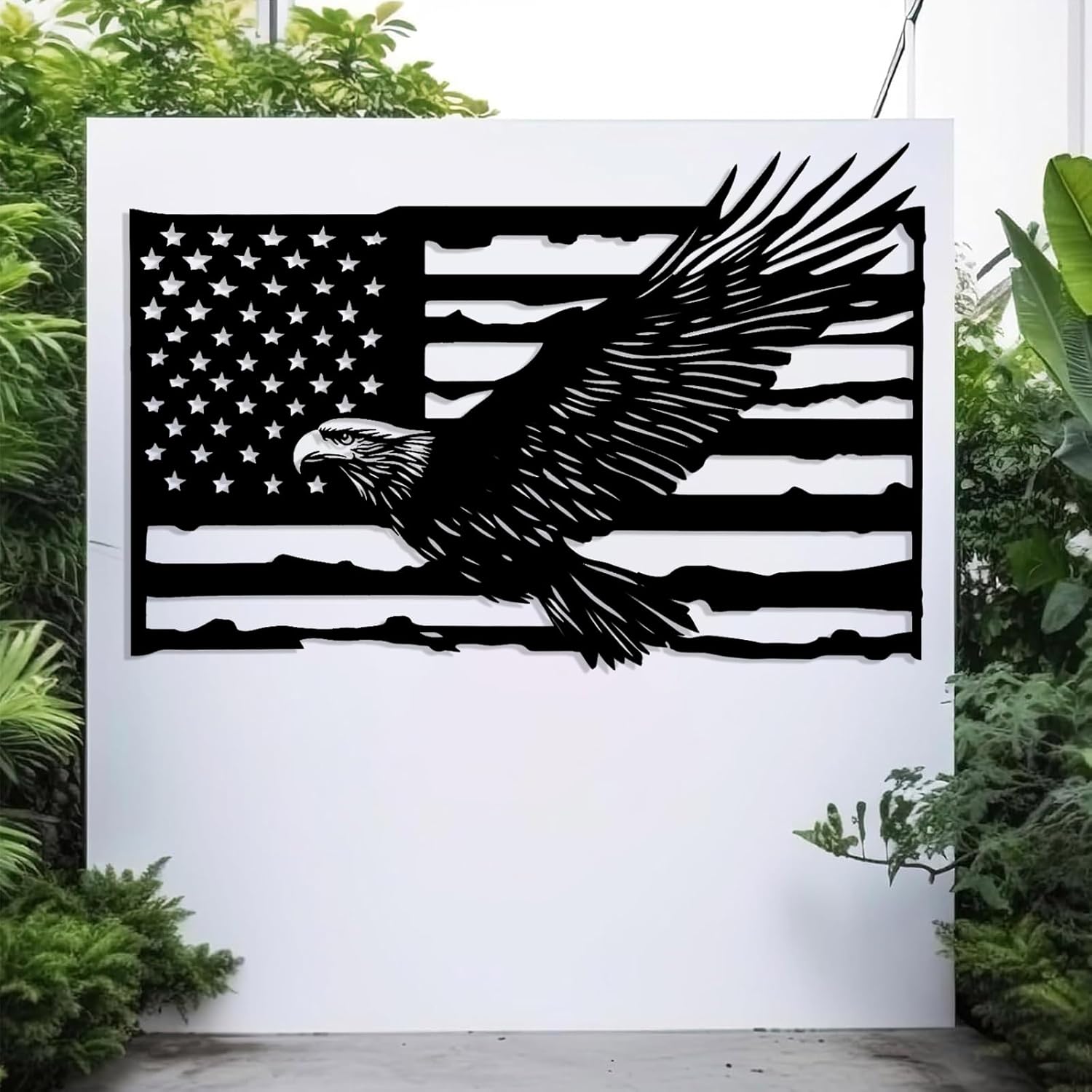 Metal American Flag Wall Art, Patriotic Wall Art,Outdoor Wall Art