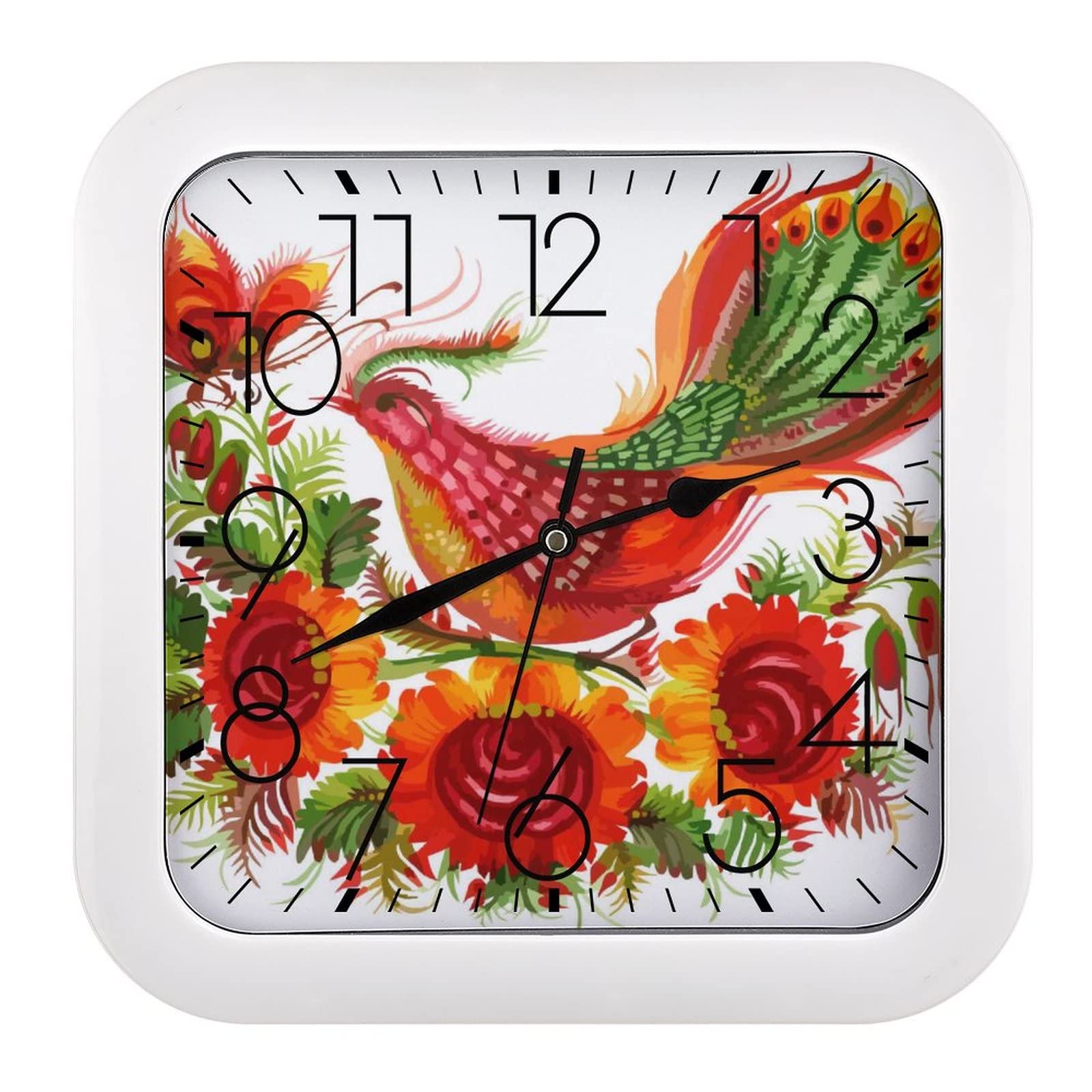 Pendule murale silencieuse contre le bruit, decoration papillon 26cm