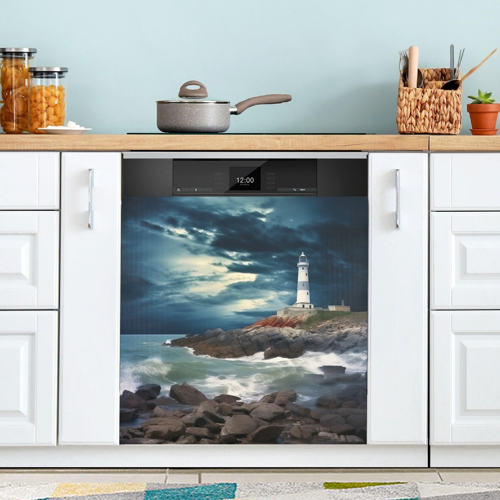 Autocollant magnétique pour réfrigérateur Kigai pour une décoration de cuisine style bord de mer