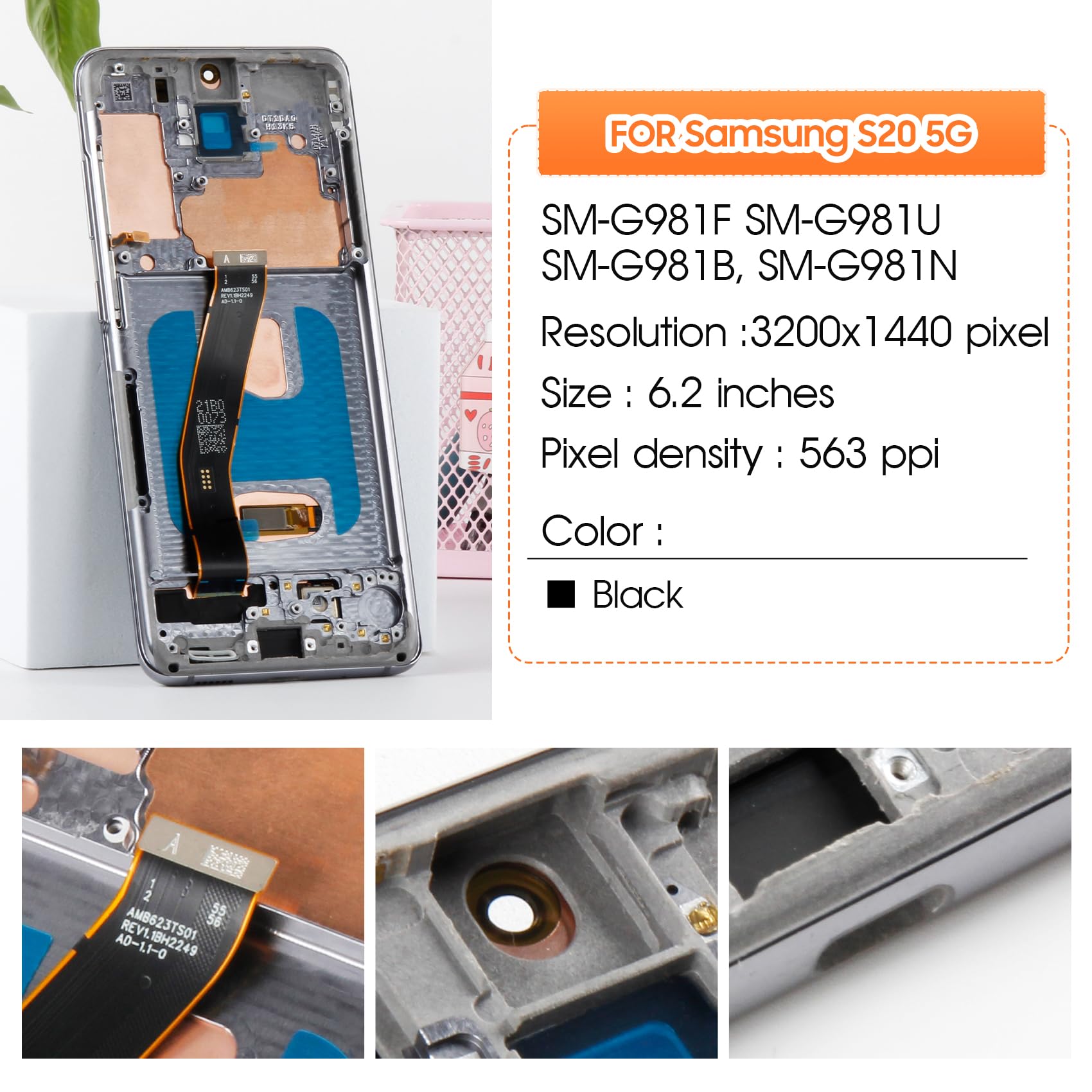 Galaxy S20 - Smartphone Samsung 64MP 4G 6.2’’ 128Go 8Go Ram Téléphone Portable AC0095