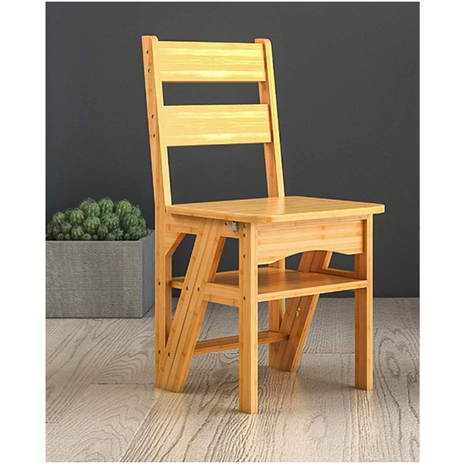 Échelle pliante à marches en bois pour maison et chaise portable domestique