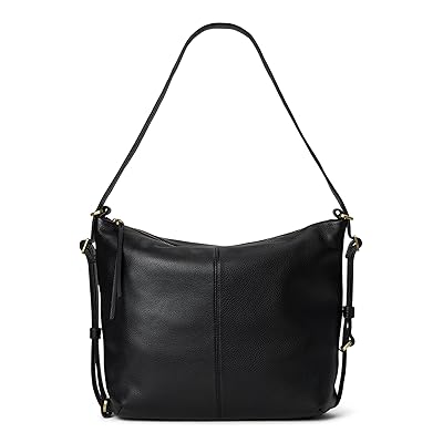 HOBO Emily Convertible Backpack Cross Body Handbags Black, Cotton/Leather