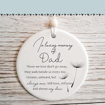 Memorial Christmas Ornament for Loss of Father, Condolence Gifts for Loss of Dad, Sympathy Gifts,Grieving Gift, Funeral Present, Bereavement Keepsake