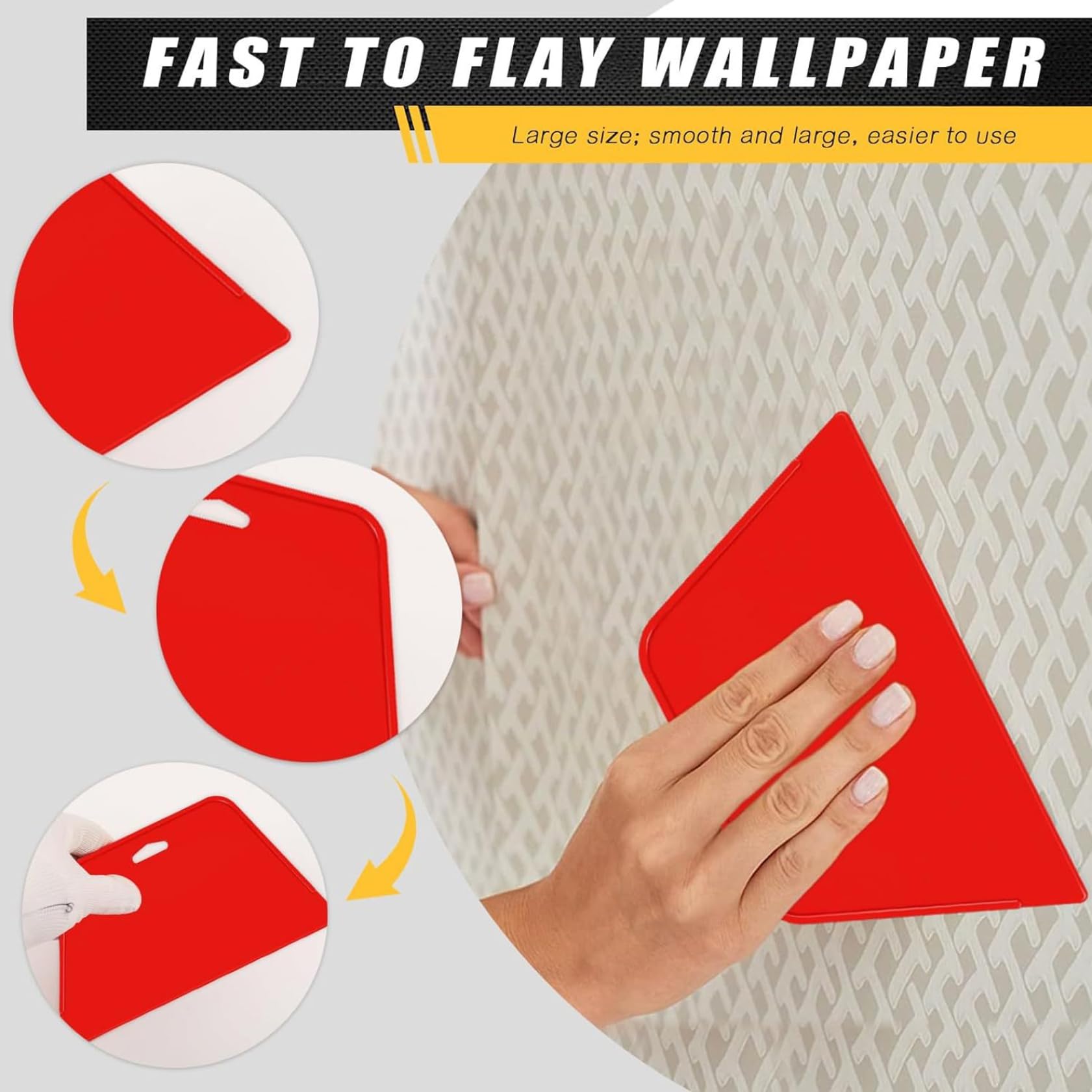 Professional Wallpaper Hand Tool Set, Wallpaper Application Tool with Trimming Tools, Felt Squeegee, Hard Scraper for Vinyl Film, Install Wallpaper, Car Packaging and Contact Paper