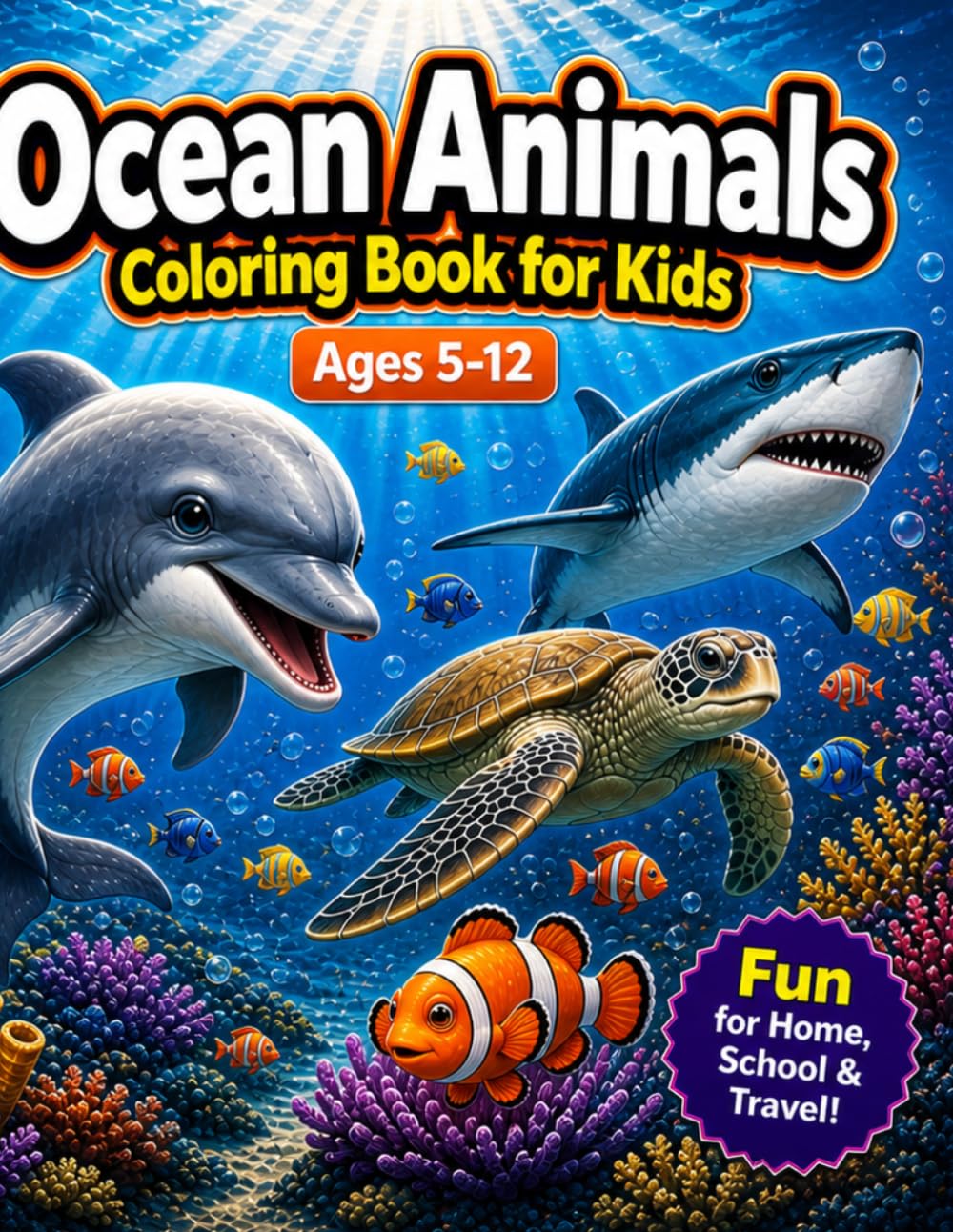 Ocean Animals Coloring Book for Kids: Ages 5-12 (Young Explorers)