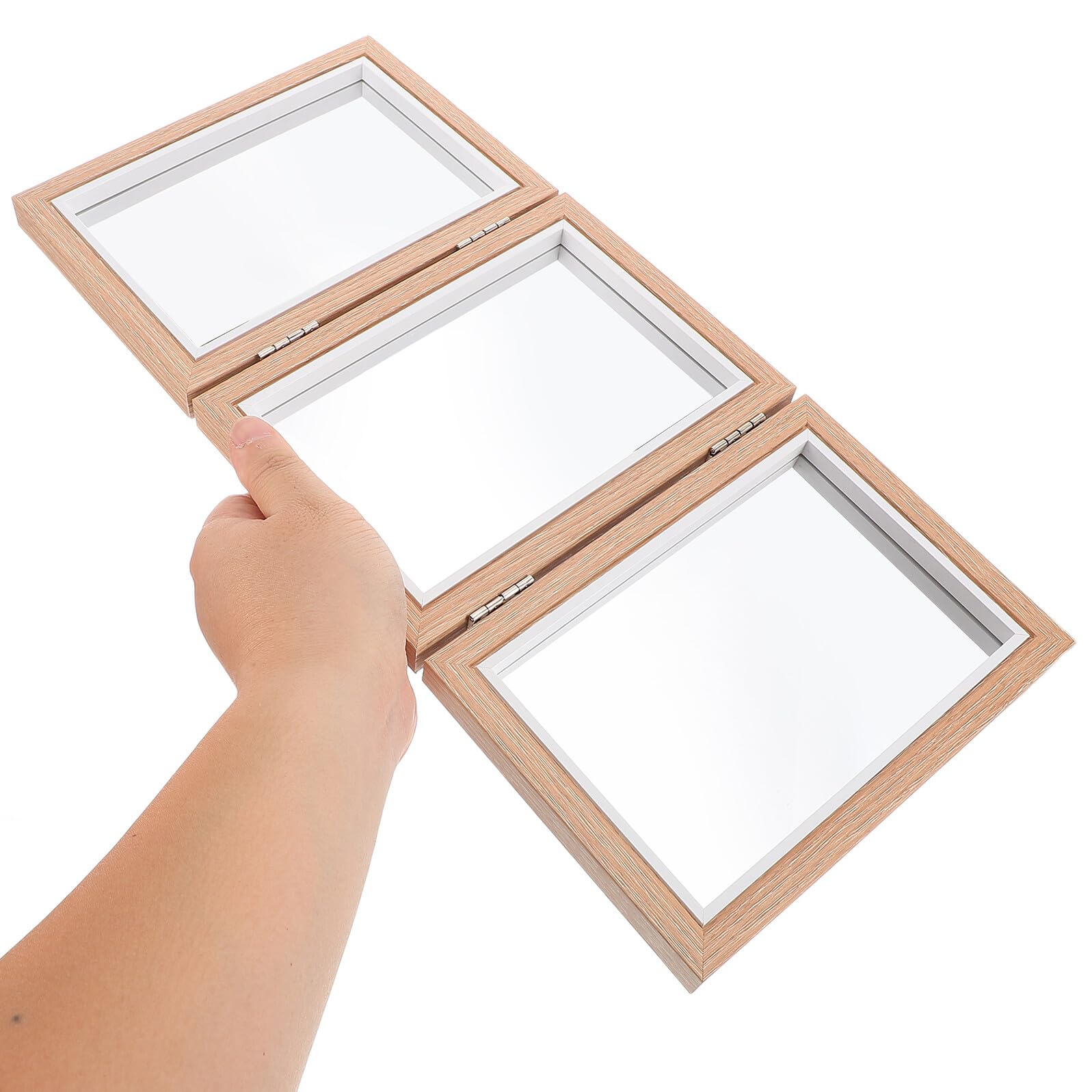 LIFKOME Espejo Montessori Irrompible para Pequeños, Plegable de 3 Caras, Seguro y Compacto para Coordinación Mano-Ojo, Juguete Educativo para Bebés y Guarderías