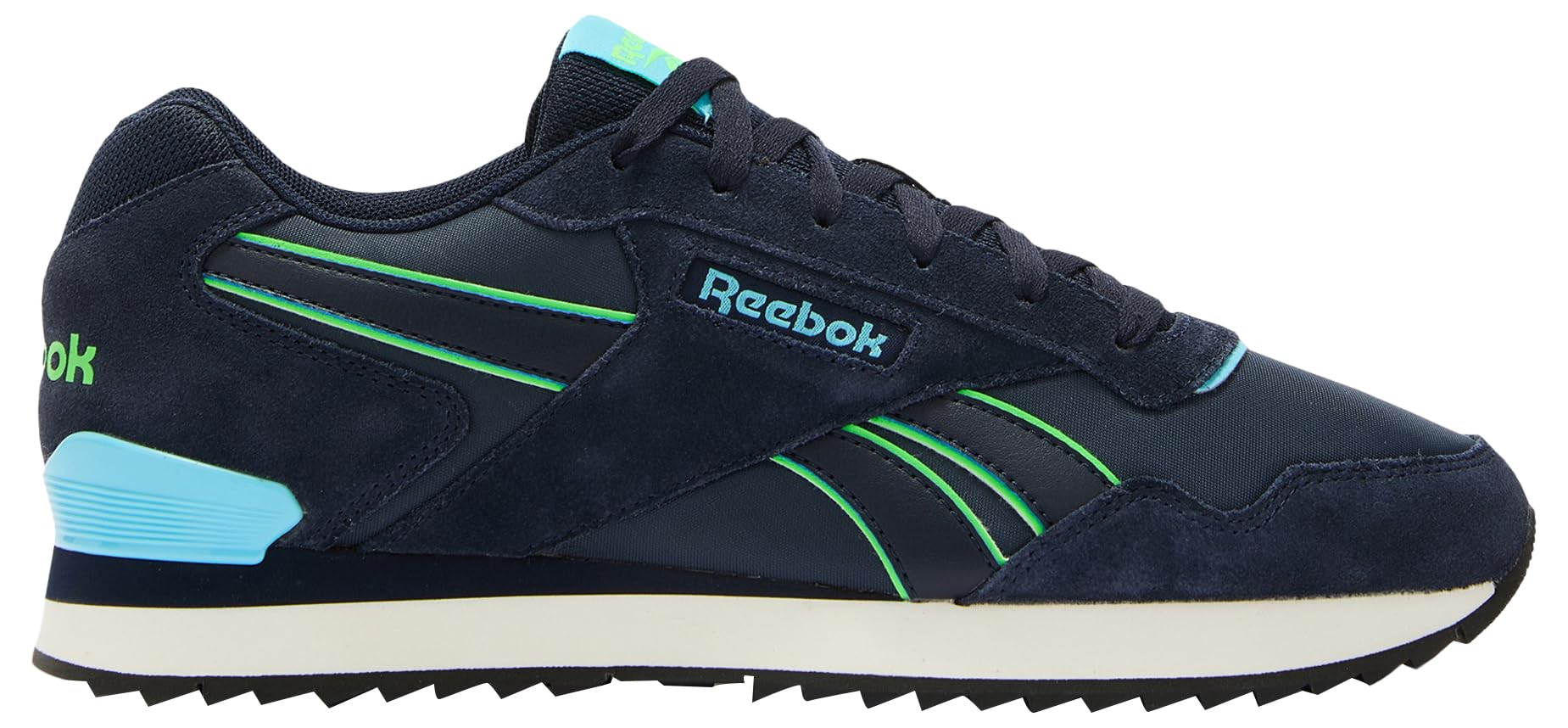 Reebok Unisex Glide Ripple Clip Sneaker, Vector Navy Digital Blue Solar Lime, 13 UK