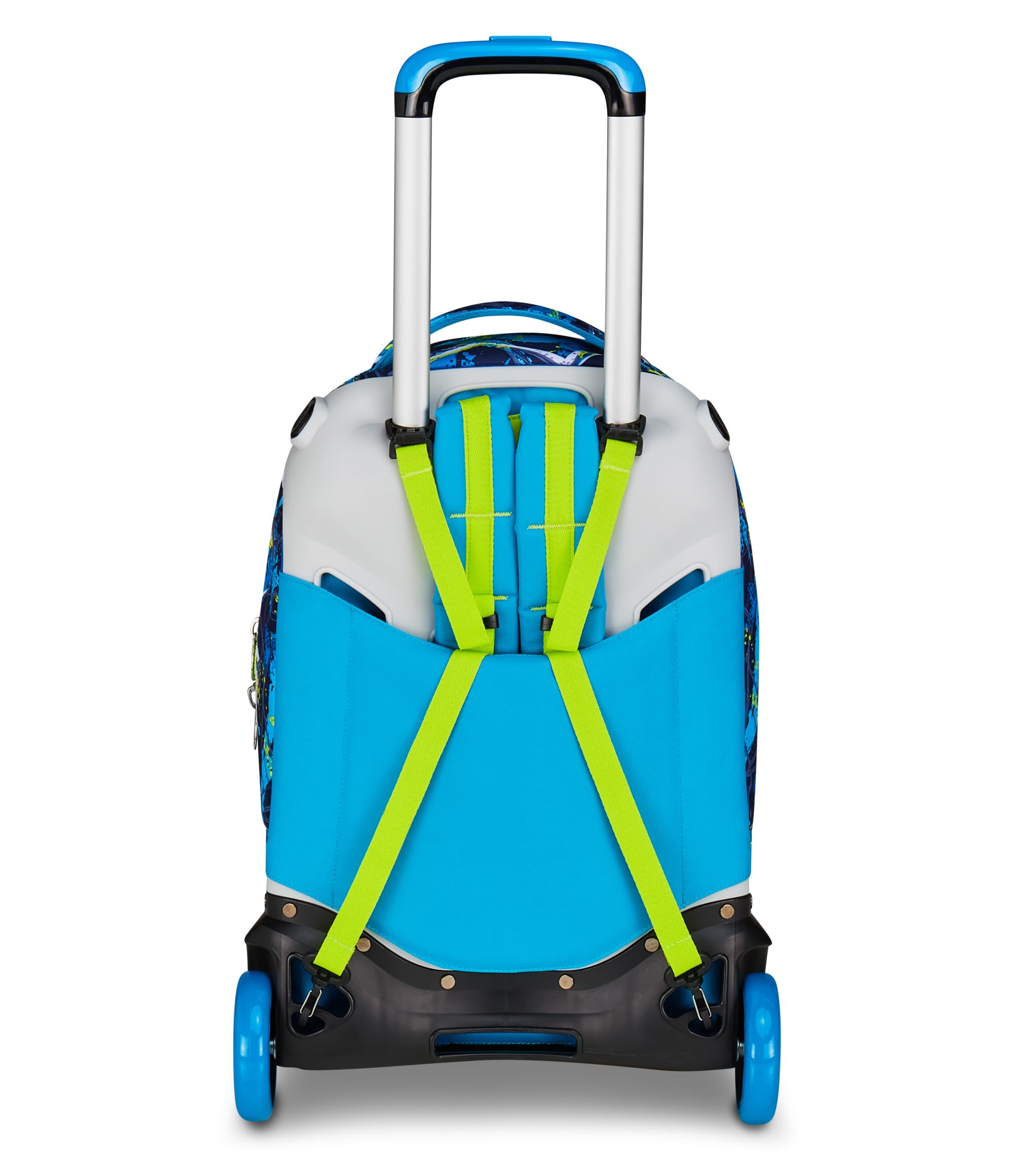 SJ GANG STYLE JAM GANG Trolley Scuola Cuccioli New Tech, Blu, 3 in 1, Triplo Uso, Zaino con Carrello Sganciabile e Crossover System, Scuola Elementare, Bambino