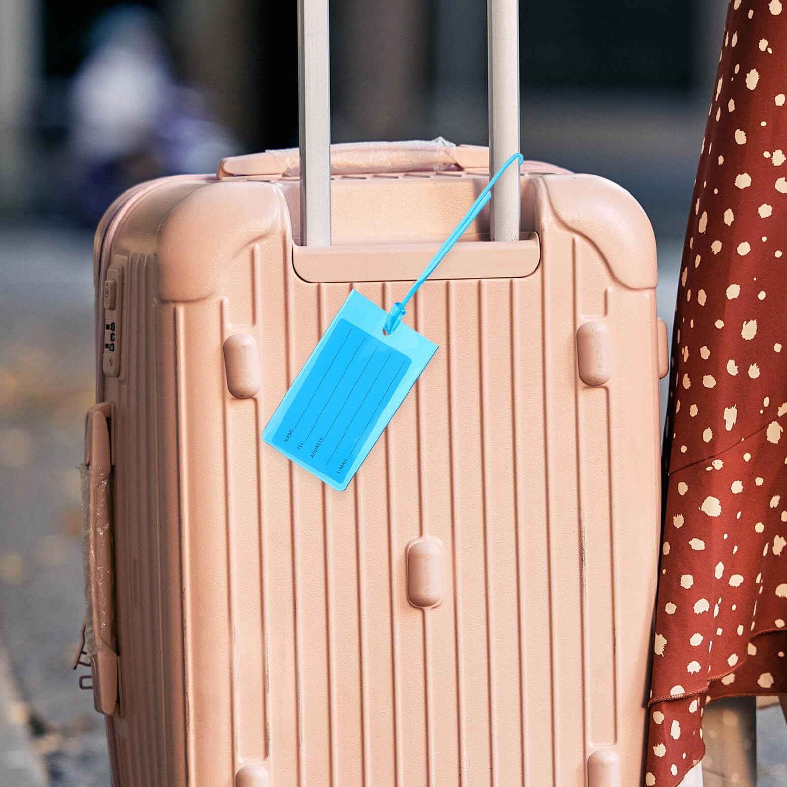 FRCOLOR 100 Pezzi Etichetta Valigia in Pvc Colorato Riutilizzabile con Finestra Trasparente per Bagagli da Golf e Palestra, Alta Visibilità per Viaggi e Check-in Aeroportuale