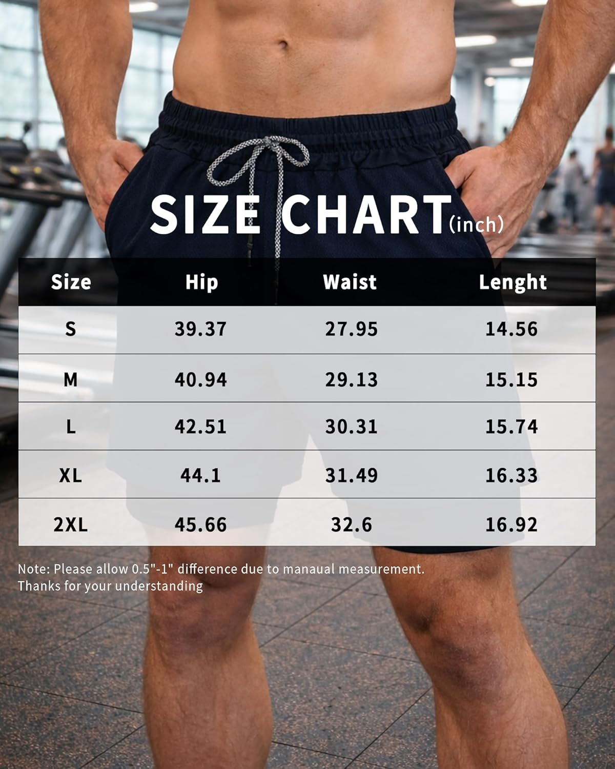 Running Shorts for Men, 2 in 1 Lightweight Athletic Shorts Gym Workout Towel Loop with Pockets