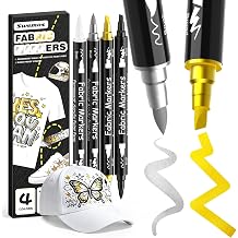 4 Fabric Markers, Fabric Paint Permanent for Clothes, Acrylic Paint Pens