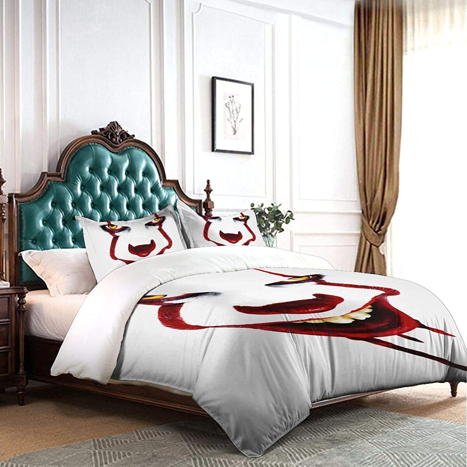 YINGD Pennywise Beddengoedset, dekbedovertrek, comfortabel en licht