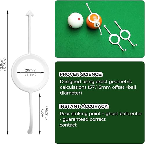 Miniatura 2 de Precision Pool Shot - Juego de 4 piezas  Ayudas de entrenamiento de billar para bolas de 2-14 pulgadas, mejora tu juego para jugadores de billar