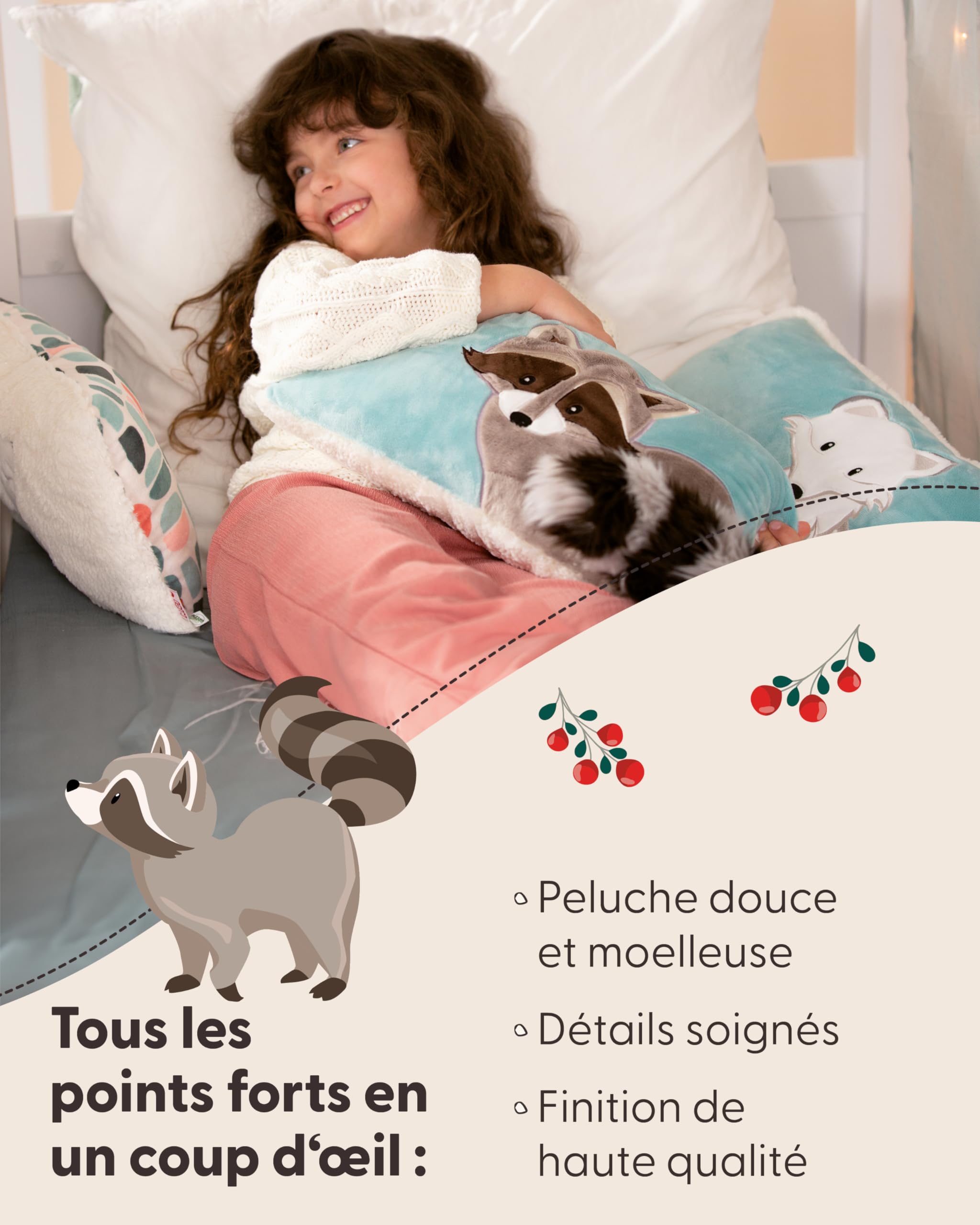 Coussin Peluche NICI Joala Le Mouton Somnoleur - Doudou Aide Au Sommeil Pour Enfants - Matériau Ultra Doux